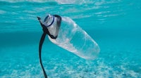 a plastic bottle floating in the ocean